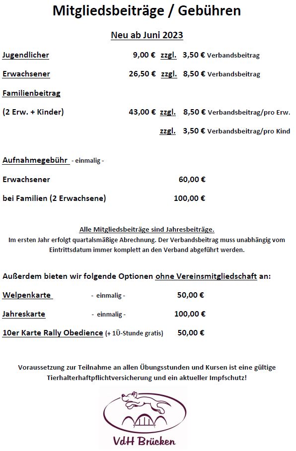 Gebühren und Beiträge 2023